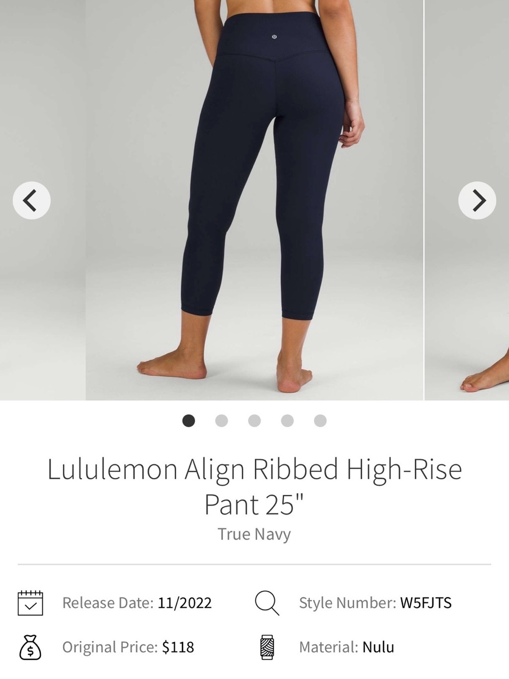 lululemon athletica True Navy Ribbed Align Leggings